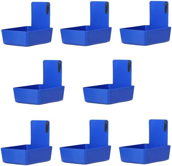 8/Pk Medium Medical Pro Lab Pan Dental Working Lab Pan Plastic with Stainless Steel Clip (Neon Blue)
