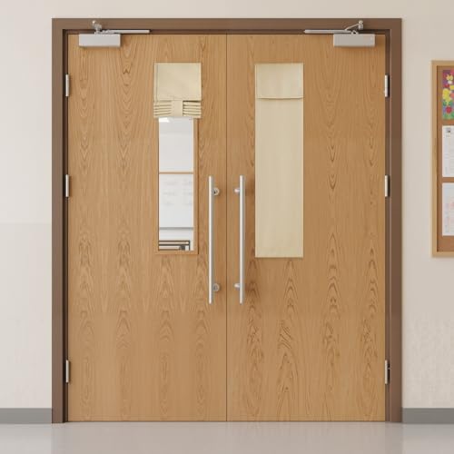 RYB HOME 2 Panels Classroom Door Window Cover Curtains, Blackout Shades