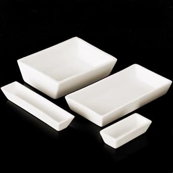 High Temperature AL2O3 Corundum Trapezoidal Crucible for Research Experiment 10ml 60 x 30 x 14ml