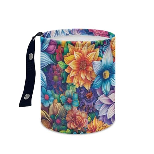 Image of Pensura Bohemian Flowers Car Trash Bag Quality Multipurpose mini Trash can for car Collapsible Accessories Waste Basket Car Organizer Universal Fit for Car SUV Trucks