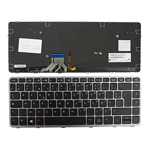 Clavier Rétro-éclairé HP Elitebook 1040 G1 Cadre Argent Touches Noires