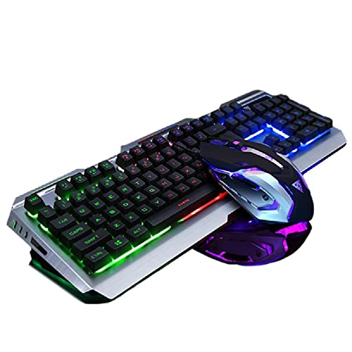 hgfcdd Clavier de jeu coloré lumineux et mécanique V1 - 104 touches - Rétroéclairage LED RVB - Rétroéclairage arc-en-ciel Cover