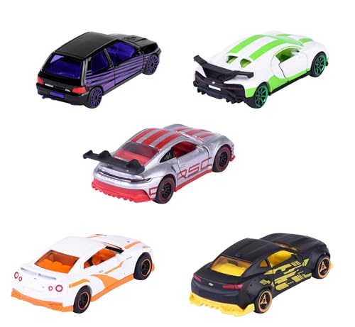 Detailliertes Renault Clio RS Modellauto aus Die-Cast-Metall mit rollenden Rädern und Metallic-Blau-Lack im Majorette...