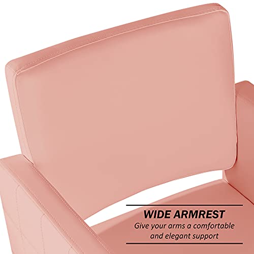 Paddie Hydraulic Salon Chair For Hair Stylist, 360 Degrees Rolling Swivel Barber Chairs All Purpose Beauty Spa Equipment, Max Load Weight 330 Lbs (Pink) #TOP6
