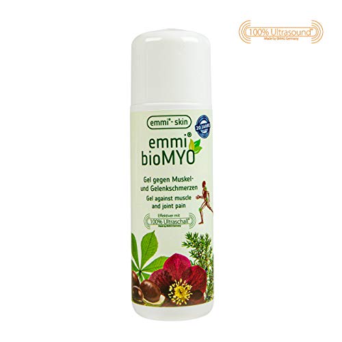 emmi®-skin bioMYO 150 ml - Gel gegen Muskel- und Gelenkschmerzen, Muskelentspannung, ideal für Ultraschallbehandlung, Rosskastanie, Wacholderöl, Nieswurz Cover