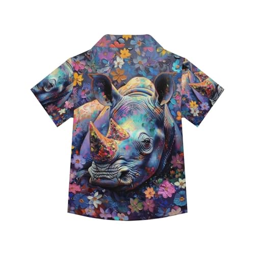 Image of PinUp Angel Funky Casual Hawaiian Shirt Kids Boys Girls Art Oil Painting Animal Pattern Short Sleeve Unisex Beach Shirt