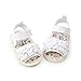 Kuner Baby Girls Cotton Bowknot Flowers Non-slip Outdoor Toddler Summer Sandals First Walkers Shoes (13cm(12-18months), White Flowers)