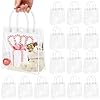 Okxiri 15 bolsas de regalo transparentes con asas, bolsas de plástico reutilizables para fiestas, bolsas de PVC transparentes para bodas, baby shower, cumpleaños (6.3 x 5.9 x 2.7 pulgadas)