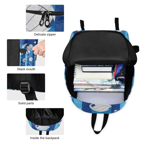 Sac à dos d'école à rayures bleues résistant pour soulager le dos des élèves - 3