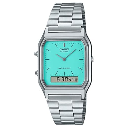 CASIO Reloj Analógico para Mujeres de Cuarzo con Correa en Acero Inoxidable AQ-230A-2A2MQYES