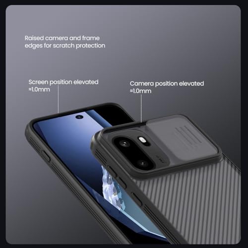 Image of PRITO Classic Series for OnePlus 15R (1+15R) Back Case with Camera Cover, [Camera Protector] [Scratch-Resistant] [360 Full Protection] Shockproof Slim Phone Case - PC+TPU (Transparent Black, 1+15 R)