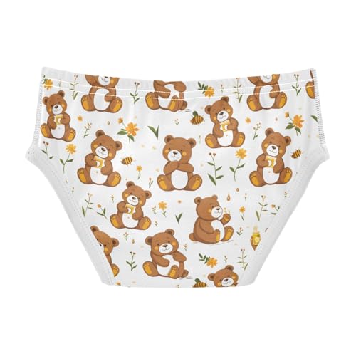 Cute Teddy Bear Flower Boys' Underwear 100% Cotton Boys' Briefs Soft Toddler Underwear2
