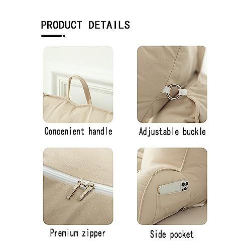 CCTSA Ergonomisches Bett Kissen Rückenkissen,Extragroßes Lesekissen mit Armlehnen und Abnehmbarem Nacken,Lesekissen für Bett und Sofa,Bettruhekissen zum Spielen,Lesen,Fernsehen,75cm x 40cm x 58cm