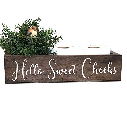 Hello Sweet Cheeks Toilet Holder Box - Funny Toilet Paper Holder - Toilet Paper Holder - Toilet Paper Box - Back of Toilet - Bathroom Box Sign