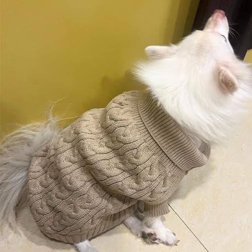 Image of Lulala Dog Sweater for Winter | Warm Knitted Woolen Sweater for Small & Medium Dogs | Cozy Cable Knit Pullover for Pets | Soft & Stretchable Winter Dog Clothes