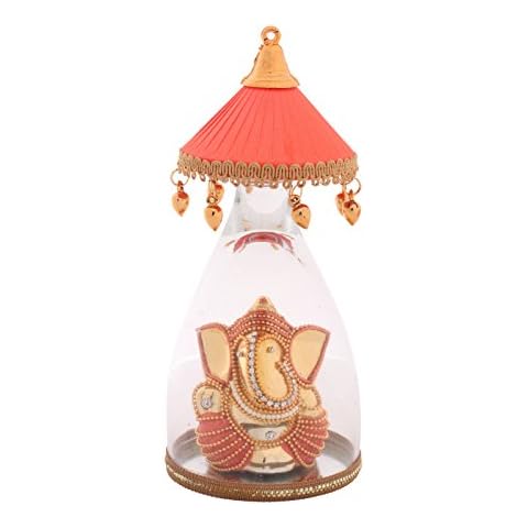 Itiha Orange Umbrella Ganesha Showpiece for Car Dashboard Ornament or Home Decor/Return Gift/Diwali Gift/House Warming Gift (8 inch) Cover