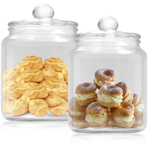 La Mejor Selección de Botes para galletas comprados en linea. 44 Bulaned 2 Piezas Tarros de Vidrio Grandes con Tapa de Vidrio, Tarro de Galletas Transparente, Tarro de Cristal Hermético, Tarros de Cocina con Tapa, Tarro de Boticario Decorativo,...
