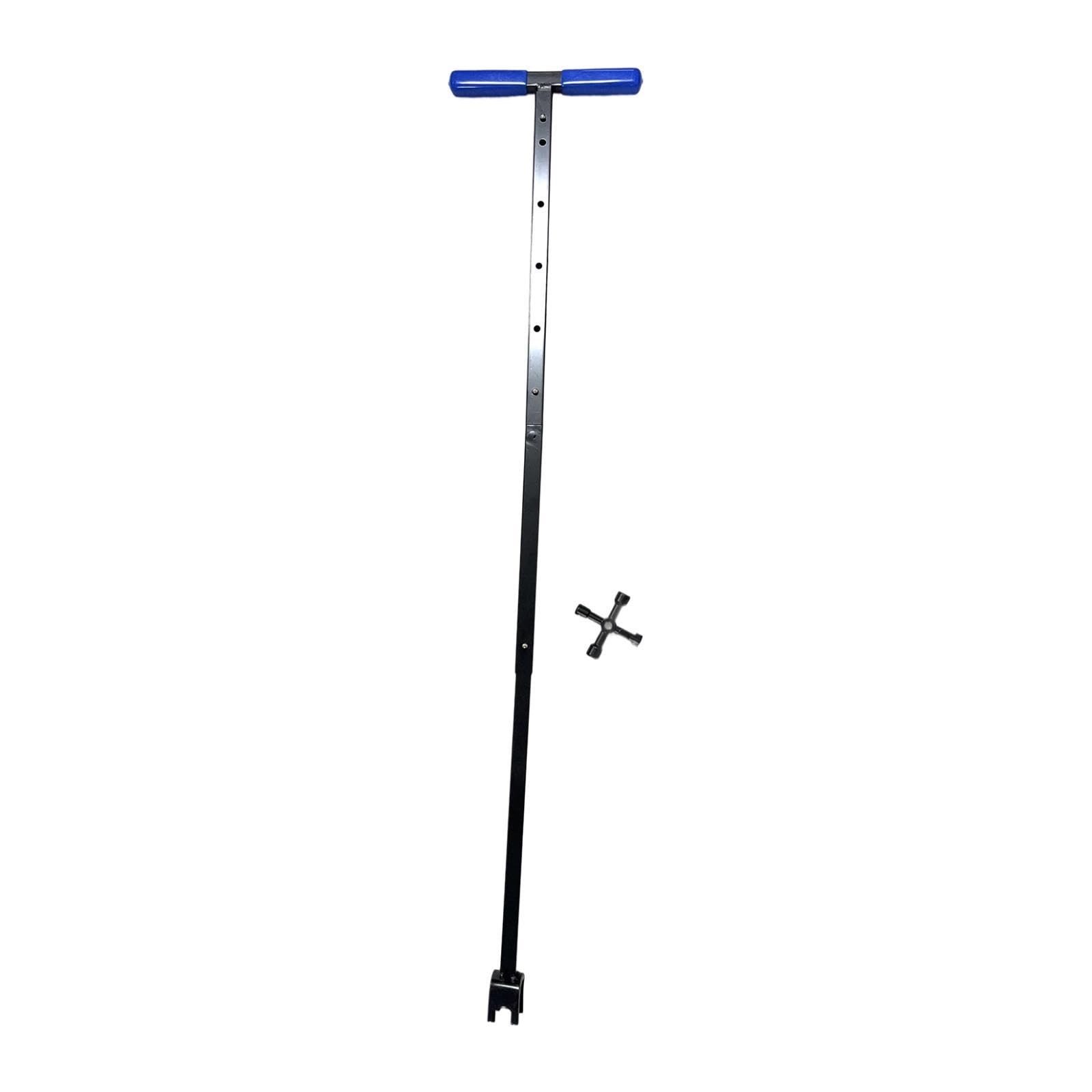 2 Piezas Llave de Medidor de Agua con Mango en T Llave Ajustable Multifuncional Herramienta para Abrir Y Cerrar Válvulas Fabricada en Acero Resistente, Azul Telescópico