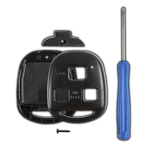 KeylessOption Key Fob Case Replacement for 1997 1998 1999 2000 2001 2002 2003 2004 2005 2006 2007 2008 2009 2010 2011 2012 2013 2014 Lexus Toyota Remote Shell Kit, 3-Button No Cutting Required