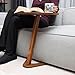 GENESIS WOODESIGN C-Shaped Handmade End Table, Side Table for Couches, Sofa Tables Slide Under Couch for Living Room, Over Couch TV Tray Table for Small Spaces (Large, Chestnut)