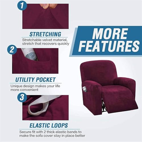 Funda para sillón reclinable elástica que cubre rozaduras y protege el sofá 6