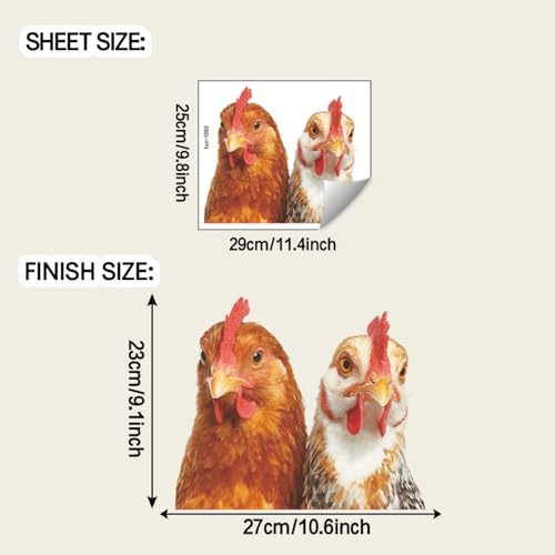 Vinilo decorativo adhesivo con diseño de gallinas miniatura 2