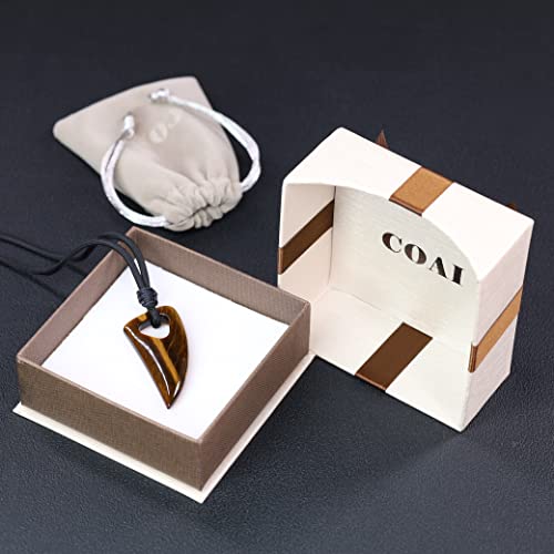 Coai Mens Wolf Tooth Amulet Tiger Eye Stone Pendant Necklace #TOP5