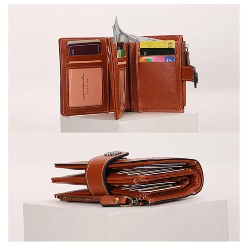 Explosive Anti-Theft Brush Zipper Wallet, Multi-Card Slot, Buckle Wallet, European and American Fashion Short Women's Wallet4