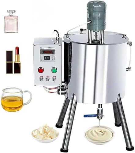 WLYPE Lipstick Automatic Filling Machine Stainless Steel Heated Mixing Filling Machine Liquid Cream Heated Filler for Wax Products Skin Lotion Whitening Cream(220V,30L)