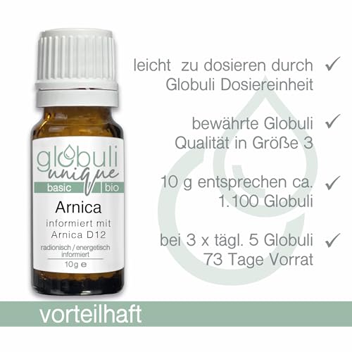 Arnica (D12) BIO Streukügelchen · globuli unique · informiert mit Arnica D12 · 10 g · DE-ÖKO-007