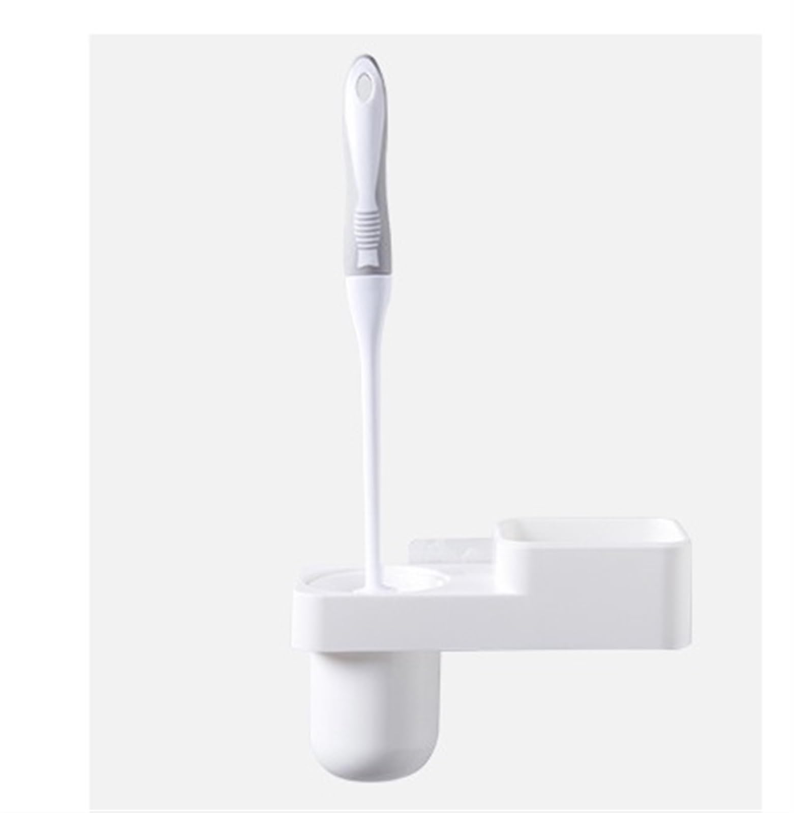 Szczotka do WC Szczotka Do WC I Uchwyt Do Montażu Na Ścianie Plastikowa Szczotka Do Muszli Klozetowej Akcesoria Łazienkowe Szczotka do Toalety(White)