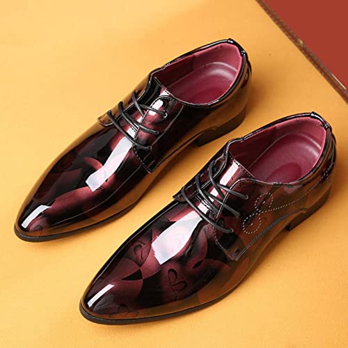 Hbeylia Men's Leather Classic Dress Oxfords Shoes Lace Up Formal Business Fashion Closed Pointed Toe Oxford Dress Shoes Tuxedo Oxford Wingtip Modern Shoes For Men Business Office Work Wedding4
