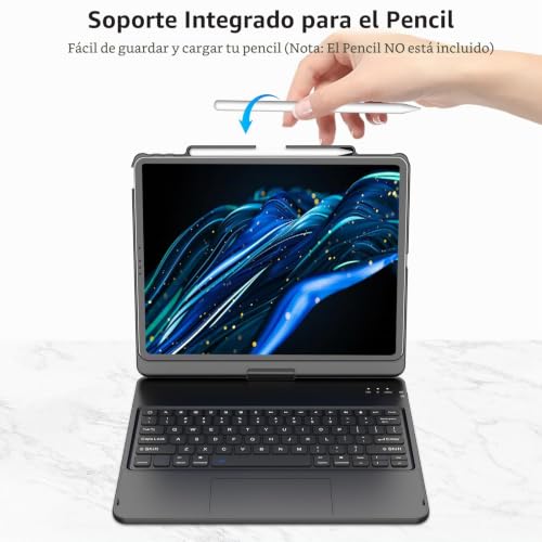 Funda giratoria premium para iPad Pro 12.9 pulgadas con trackpad fluido 5