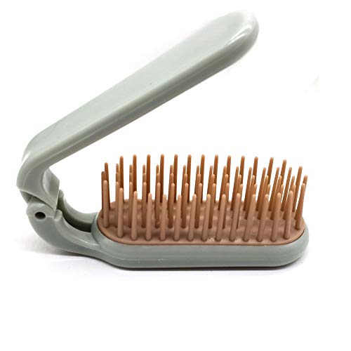 PUTYSUUN Folding Hair Brush Pocket Comb Antistatic Blue