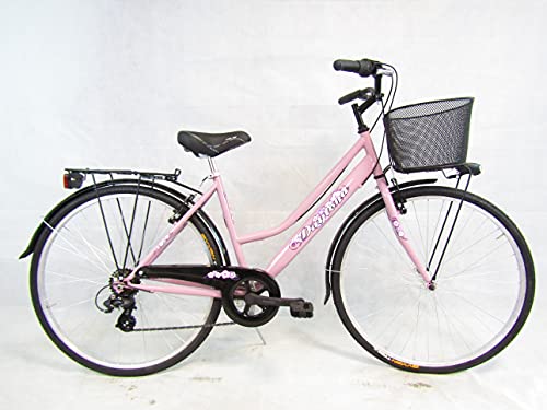 bicicletta da donna bici da passeggio city bike 28 trekking colore rosa  Daytona