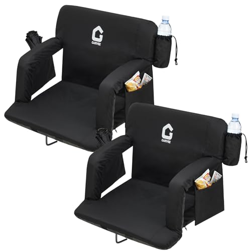 Hipicute Wide Stadium Seats for Bleachers with Back Support, 6-Position Adjustable Bleacher Chairs with Armrests, Cup Holder & Thick Cushion, Large Pockets for Outdoor Sports & Concerts by Hipicute - Used condition - US$26.02