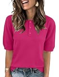 AKEWEI Sweaters for Women Sweater Drop Half Short Wide Sleeve Tops Crew Neck Sweater...