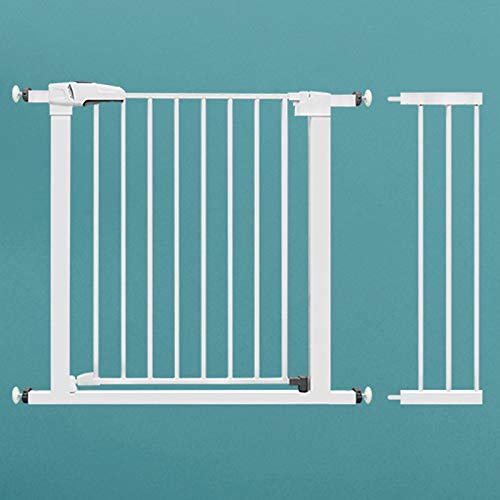 xinxin-homeペットゲート 間仕切り 拡張型 赤ちゃん ペット柵 突っ張りゲート セーフティー用品 ダブルロック 階段上 子供(6ヶ月〜7歳)/犬 扉開閉式 壁に穴を開けず クローズ機能 ベビーガード 簡単組立 ホワイト (設置幅96-103cm*