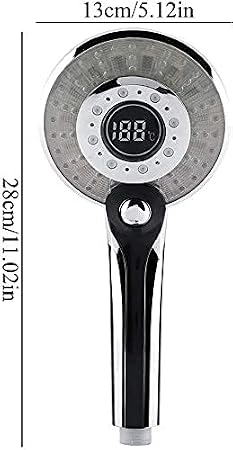 Comely LED Digital Shower Handheld Portable Hand Held Shower Tool Head | 3-Color Temperature Control LED Light 3 Spraying Modes Water-Saving Shower Head with Digital Temperature Sensor Display