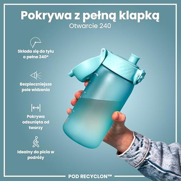 ION8 Детская бутылочка, 350 мл/12 унций, герметичная, легко открывается, безопасный замок, можно мыть в посудомоечной машине, без БФА, ручка для переноски, легко моется, без запаха, цвет «Sonic Blue»
