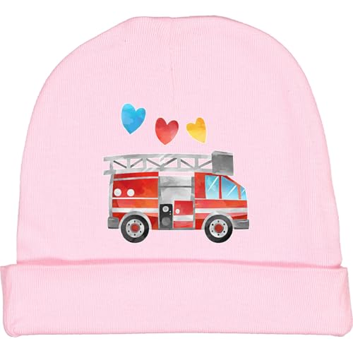 inktastic Valentine's Day Fire Truck with Hearts Baby Beanie Hat