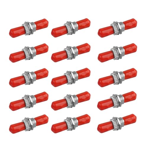 15 Packs Fiber Optical Coupler ST Fiber Optic Cable Barrel Connector ST to ST Bulkhead Fiber Coupler Simplex Singlemode Multimode