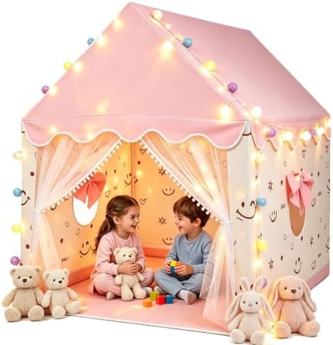 eSynic Large Kids Play Tent with LED Lights for 1 to 3 Kids Inside