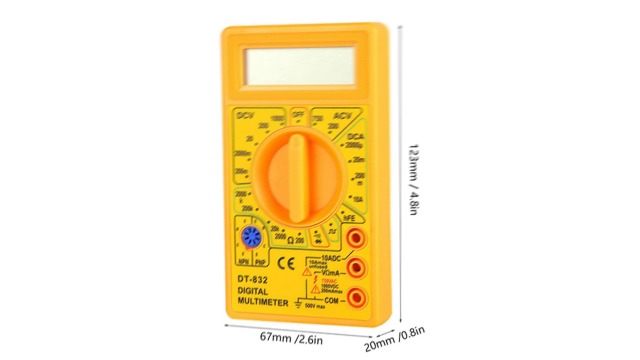 Image of Handheld Multimeter AC /DC Multimeter for Laboratory Household(yellow)