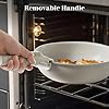 Sweetcrispy 12 pcs Pots and Pans Set, Nonstick Kitchen Induction Cookware Suit with Detachable Handle, Dishwasher Oven Safe, Milky White #4
