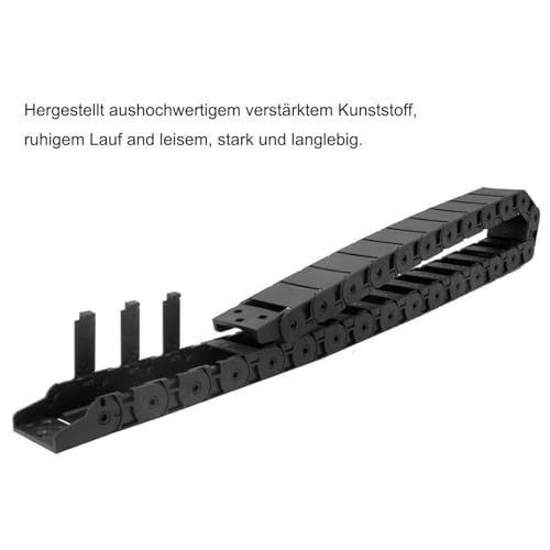 JDMAKJ 2 Stück 1M Schleppketten 15mm x 30mm Kabelschleppkette Drag Chain für 3D Drucker, CNC-Werkzeugmaschinen, Elektronische Geräte DIY Schleppkette Schwarz (2, 15mm x 30mm)