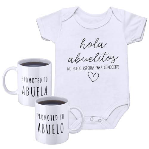 Cadeau de fête prénatale original avec tasses Abuela et body bébé 0-6 mois