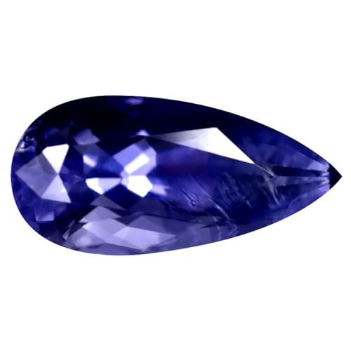 Iolite naturelle de Ceylan 3.44 ct taillée en poire de 15x7 mm non chauffée pour joaillerie