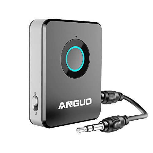 Bluetooth Transmitter and Receiver, ANGUO 2-in-1 3.5mm Audio Wireless Adapter for Speaker Home Stereo System