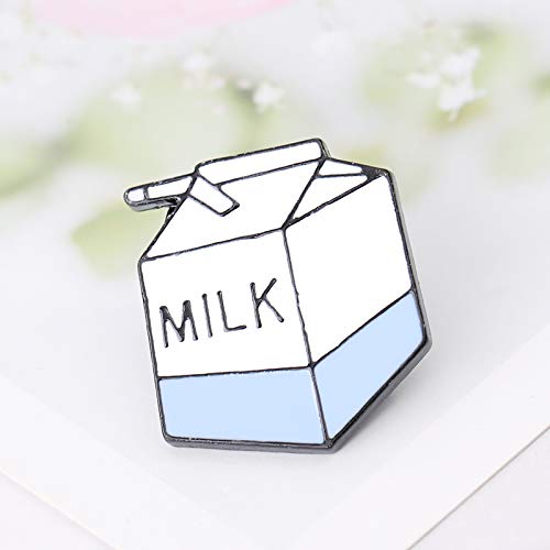 Image of Milk Awesome Brooch Cartoon Enamel Brooch Pin Jacket Lapel Metal Pins Brooches Badges Exquisite Jewelry Pin
